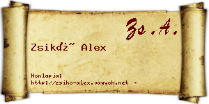 Zsikó Alex névjegykártya