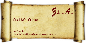 Zsikó Alex névjegykártya